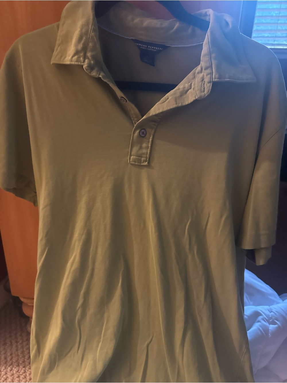 Banana Republic Men's Olive Polo in Light Green